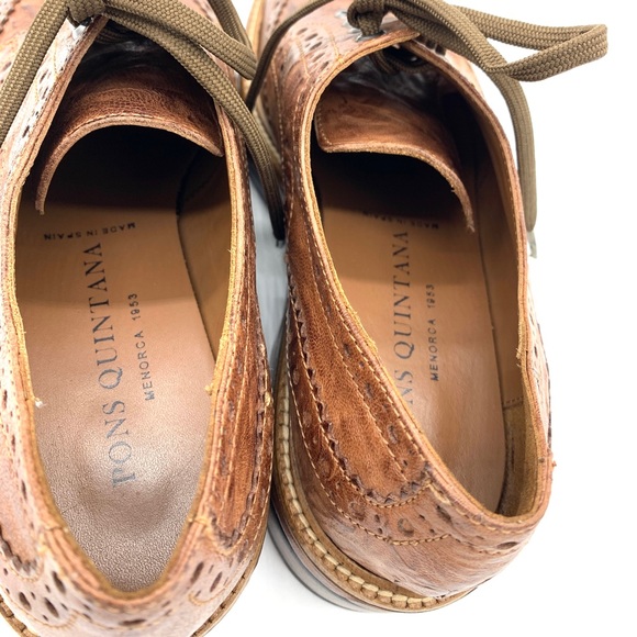 Pons Quintana Brown Leather Brogue Oxfords - Picture 7 of 12